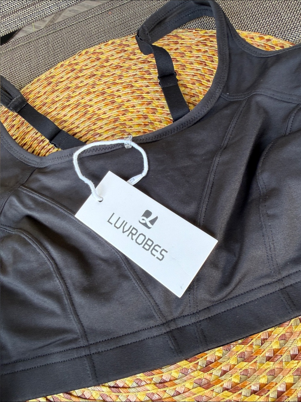 LUVROBES Black Performance Sports Bra 2XL